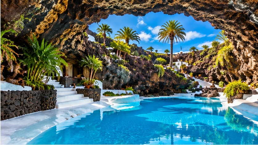 César Manrique inspired volcanic landscape